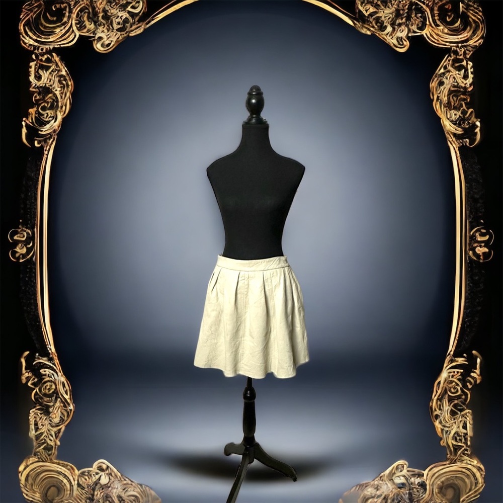 Barbiecore buttersoft Designer LAMB LEATHER Stella Preppy Skirt US 6 fully lined